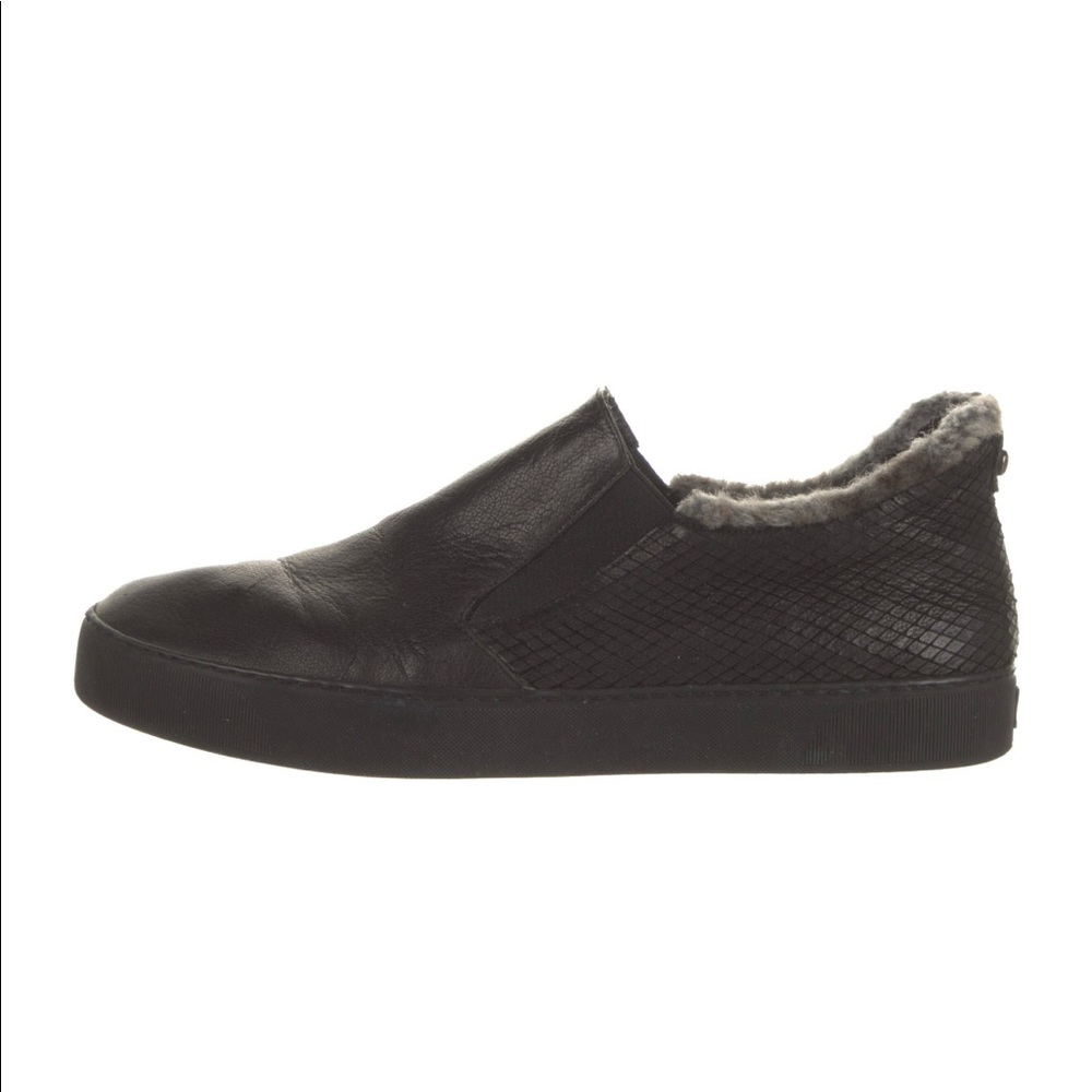 Stuart Weitzman Fur Trimmed Leather Ankle Boots